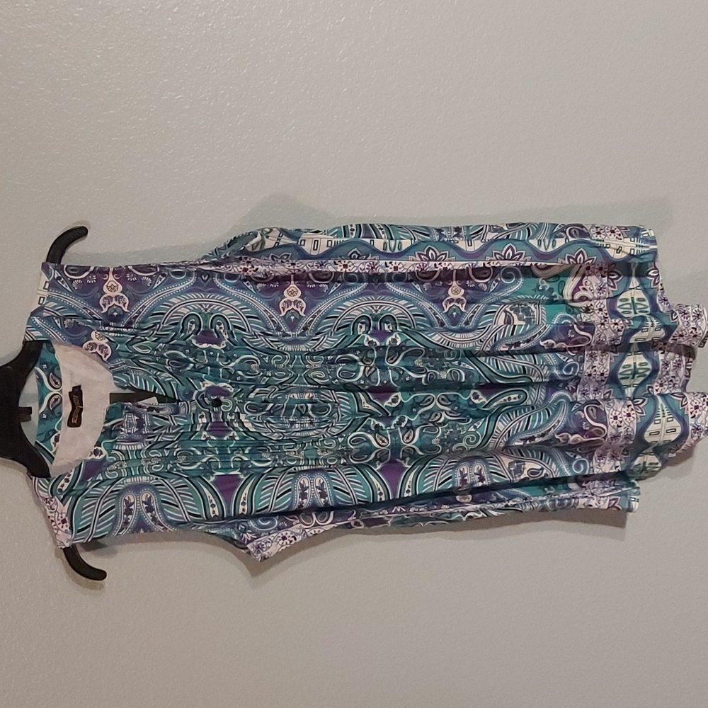 New Reborn Purple ans Aqua Sleeveless Tunic